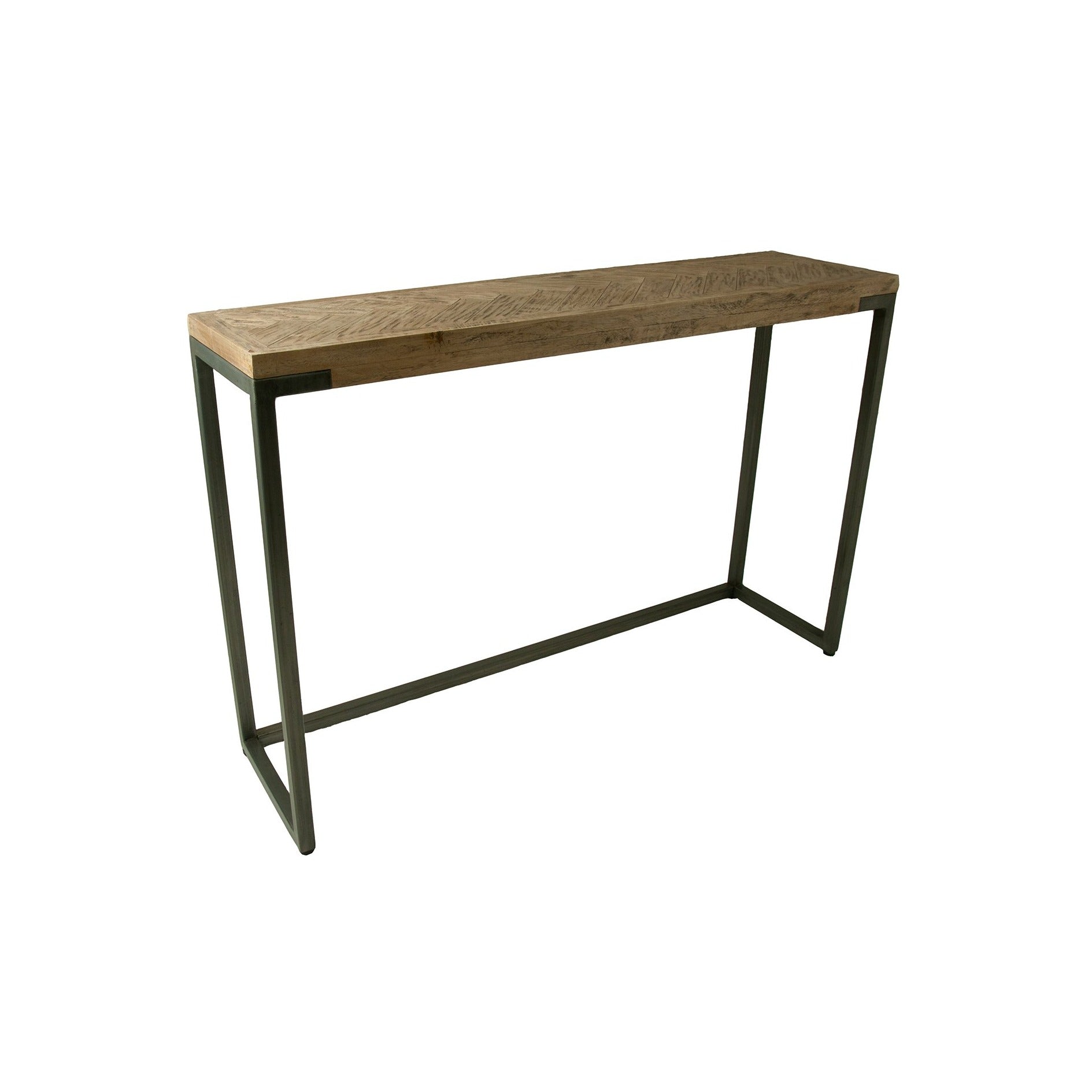 Overton Mango Wood Chevron Console Table
